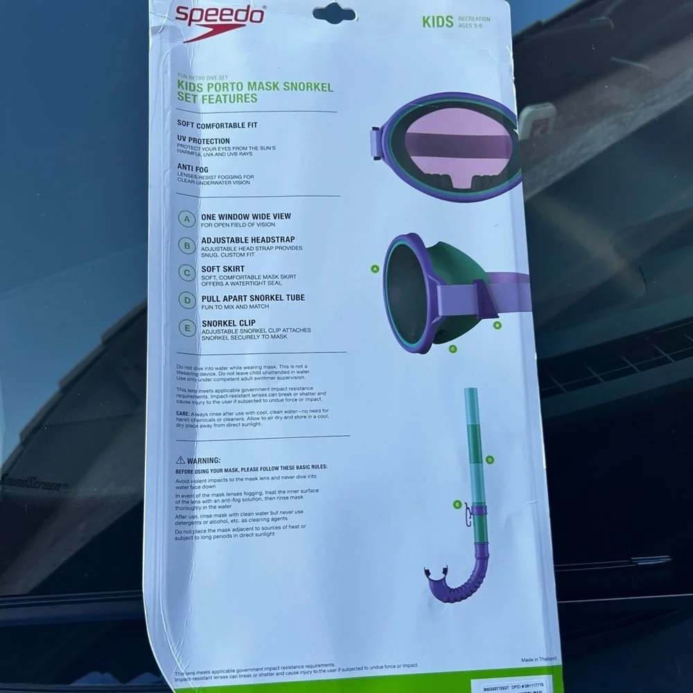 Speedo Kids Fun Retro Dive Set - Blue and Green - Picture 2 of 4